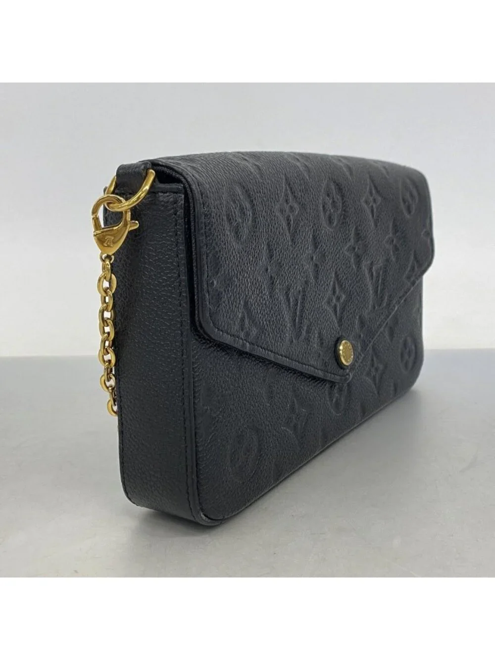 Louis Vuitton Shoulder Wallet Monogram Empreinte Pochette Felicity Noir